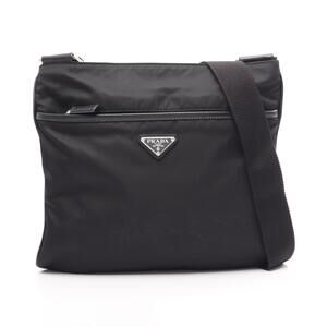 Prada TESSUTO Saffiano Shoulder Bag Saffiano Leather Black